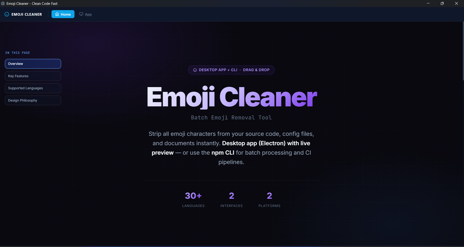 Chahuadev Emoji Cleaner app preview
