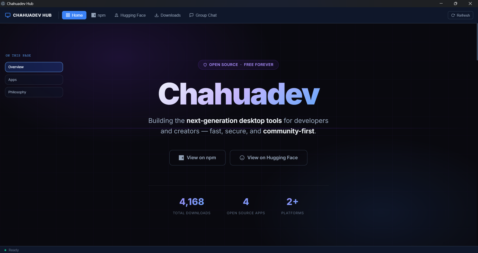 Chahuadev Hub app preview